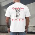 Boston Terrier Dog Santa Hat Men Kids Ugly Christmas Light Men's Back Print T-Shirt, gift for family, gift for coworker