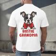 Boston Terrier Grandma Dog Lovers Puppy Bostie Owner Men's Back Print T-Shirt, gift for family, gift for coworker