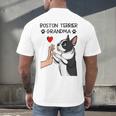 Boston Terrier Grandma Mother's Day Dog Mom Men's Back Print T-Shirt, gift for family, gift for coworker