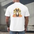 Boston Terrier Halloween Dog Lover Pumpkin Costume Men's Back Print T-Shirt, gift for family, gift for coworker