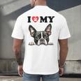Boston Terrier I Heart My Dog Dog Lover Men's Back Print T-Shirt, gift for family, gift for coworker