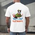 Boston Terrier Merry Christmas Tree Lights Dog X-Mas Dogs Men's Back Print T-Shirt, gift for family, gift for coworker