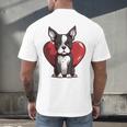 Boston Terrier Mom Dad Bostie Dog Lover Valentines Day Men's Back Print T-Shirt, gift for family, gift for coworker