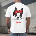 Boston Terrier Mum Dog Woman Idea Men's Back Print T-Shirt, gift for family, gift for coworker