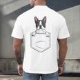 Boston Terrier In The Pocket Cute Boston Terrier Dog Lovers Men Women Girls Kids Men's Back Print T-Shirt, gift for family, gift for coworker
