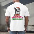 Boston Terrier Santa Claus Christmas Dog Men's Back Print T-Shirt, gift for family, gift for coworker
