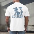 Boston Terrier UFO Cowboy Dog Dog Mom Dog Dad Alien Dog Men's Back Print T-Shirt, gift for family, gift for coworker