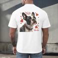 Boston Terrier Is My Valentine Cute Pet Dog Owner Valentine Men's Back Print T-Shirt, gift for family, gift for coworker