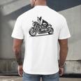 Cool Boston Terrier Riding a Motorcycle Biker Dog Lover For Men Women Kids Men's Back Print T-Shirt, gift for family, gift for coworker