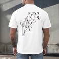 Dandelion Boston Terrier Flower Floral Bostie Tree Men's Back Print T-Shirt, gift for family, gift for coworker