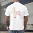 Floral FLower Boston Terrier Mom Grandma Men's Back Print T-Shirt, gift for family, gift for coworker