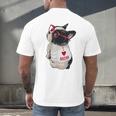Girls I Heart Mom Love Mama Boston Terrier Dog Lover Men's Back Print T-Shirt, gift for family, gift for coworker