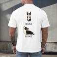 Inhale Exhale Yoga Boston Terrier Tshirt Men's Back Print T-Shirt, gift for family, gift for coworker