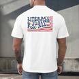 Literacy Justice For All Teacher Men&#x27;s Back Print T-Shirt, gift for family, gift for coworker