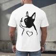 I Love My Boston Terrier Dog With Heart Men's Back Print T-Shirt, gift for family, gift for coworker
