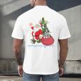 Santa Ugly Christmas Tree Lights Boston Terrier Dog Lover Men's Back Print T-Shirt, gift for family, gift for coworker