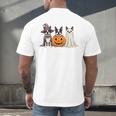 Spooky Ghost Boston Terrier Pumpkin Halloween Dog Lover Men's Back Print T-Shirt, gift for family, gift for coworker