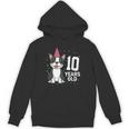 10 Years Old Birthday Boston Terrier Dog Lover 10th Party For Men Women Kids Unisex Hoodie, trending gift