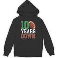 10Th Birthday Football Ten Year Old Football Player Hoodie