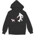 Bigfoot Walking With Bull Terrier Dog Unisex Hoodie, trending gift