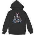 Biker Boston Terrier Dog Riding Motorbike Unisex Hoodie, Boston Terrier Riding Gifts, trending gift