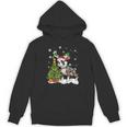 Boston Terrier Christmas Tree Lights Santa Hat Unisex Hoodie, Boston Terrier Christmas Gifts, trending gift