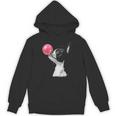 Boston Terrier Dog Blowing Chewing Bubble Gum Pink Unisex Hoodie, trending gift
