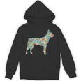 Boston Terrier Flower Silhouette Floral Dog Men Women Girls Kids Unisex Hoodie, trending gift