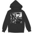 Boston Terrier Graphic Selfie With UFOs Weird Aliens Unisex Hoodie, trending gift