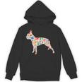Boston Terrier Watercolor Flowers Unisex Hoodie, trending gift