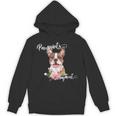 Brown Boston Terrier With Flowers And Feathers Unisex Hoodie, trending gift