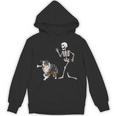 Halloween Australian Shepherd And Skeleton Hoodie