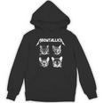 Meowtallica ブラック ホワイト 面白い パロディバンド 猫 子猫 恋人 長袖tシャツ パーカー