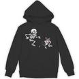 Skeleton Chasing Dog Boston Terrier Halloween Pet Lover Unisex Hoodie, Boston Terrier Halloween Gifts, trending gift