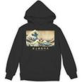Surfing Boston Terrier Kanagawa Wave Japanese Dog For Men Women Kids Unisex Hoodie, trending gift