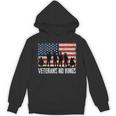 Veterans No Kings Vintage America Flag Veterans Hoodie