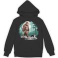 Whimsical Forest Adventures Sasquatch Bigfoot Walking Boston Terrier Dog Lovers Unisex Hoodie, trending gift