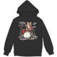 猫太鼓ドラムスティックかわいい猫と音楽 パーカー