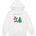 Boston Terrier Santa Hat Dabbing Around The Christmas Tree Unisex Hoodie, Boston Terrier Christmas Gifts, trending gift