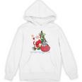 Santa Ugly Christmas Tree Lights Boston Terrier Dog Lover Unisex Hoodie, Boston Terrier Christmas Gifts, trending gift