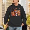 Boston Terrier Thanksgiving Leopard Pumpkins Fall Leaves Unisex Hoodie, Boston Terrier Thanksgiving Hoodies, funny gift