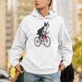 Boston Terrier Riding Bicycle Cute Bostie Biker Raglan Baseball Tee Unisex Hoodie, Boston Terrier Riding Hoodies, funny gift