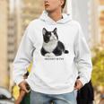 Mischief In Fur 猫写真 ハチワレ猫 黒白猫 猫好き ネタ 猫しもべ 猫飼い 猫依存症 長袖tシャツ パーカー