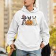 Spooky Ghost Boston Terrier Pumpkin Halloween Dog Lover Unisex Hoodie, Boston Terrier Ghost Hoodies, Boston Terrier Halloween Hoodies, funny gift