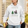 Ugly Christmas Tree Lights Xmas Santa Riding Boston Terrier Unisex Hoodie, Boston Terrier Riding Hoodies, Boston Terrier Christmas Hoodies, funny gift