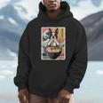 Boston Terrier Ramen Noodles Japanese Art Retro Ocean Waves Unisex Hoodie, novelty gifts, funny gifts