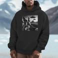 Boston Terrier Graphic Selfie With UFOs Weird Aliens Unisex Hoodie, novelty gifts, funny gifts