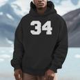 ナンバー34 スポーツジャージプレーヤー 34 ファン フロントプリント ヴァーシティ パーカー