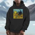 面白いゴッホのひまわり、猫のミーム、黒猫のアート。 長袖tシャツ パーカー