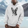 Boston Terrier Dog Motif Pet Illustration Boston Terrier For Men Women Kids Unisex Hoodie, novelty gifts, funny gifts